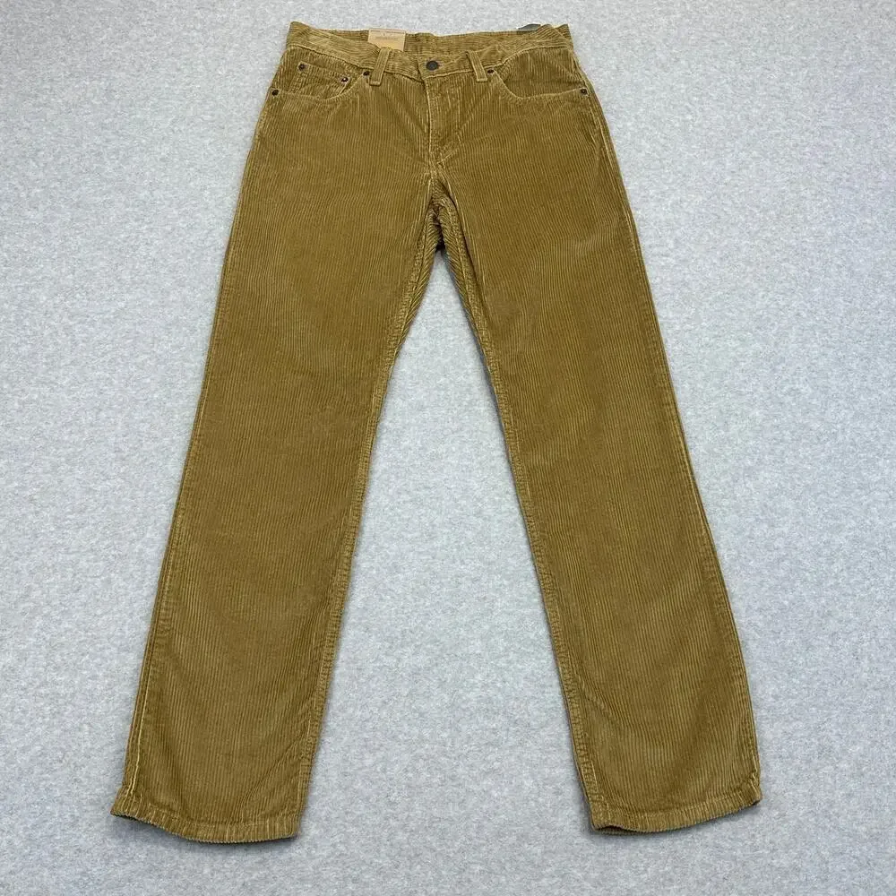 Levi's Corduroy Pants Mens 28x30 Golden Tan Straight Regular Fit 5-Pocket Cotton